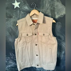 NWOT Levi Strauss Youth Raw Denim | Trucker vest |Size Large (12-13) 100% cotton